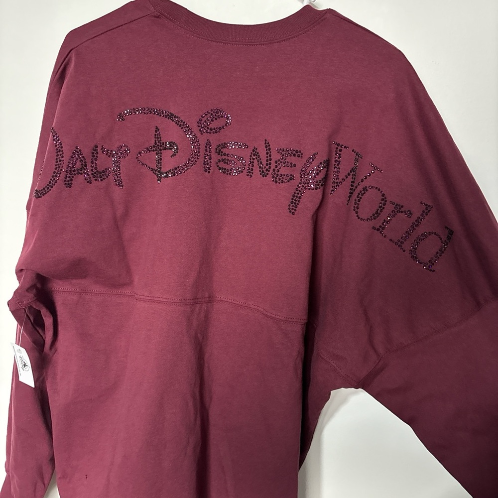 Disney Parks 2026 Burgundy Glitter Spirit Jersey, new with tags - Picture 2 of 5